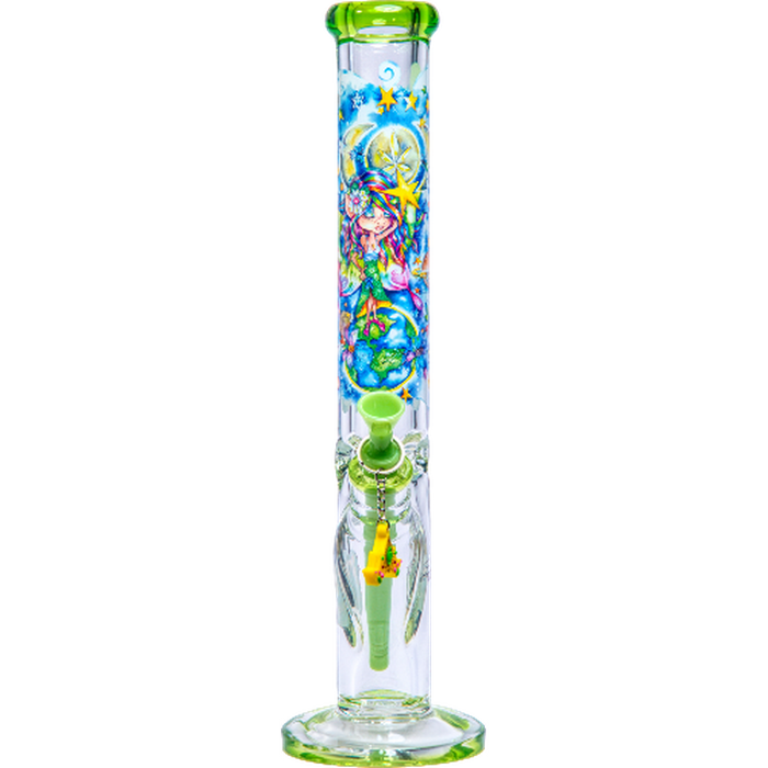 Influenced Brandz X Linda Biggs 15" Straight Bong - Design May Vary - (1 Count)-Hand Glass, Rigs, & Bubblers
