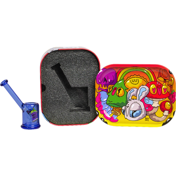 Influenced Brandz X Nicky Davis Bubbler In Tin Case - (1 Count)-Hand Pipes, Rigs, & Bubblers