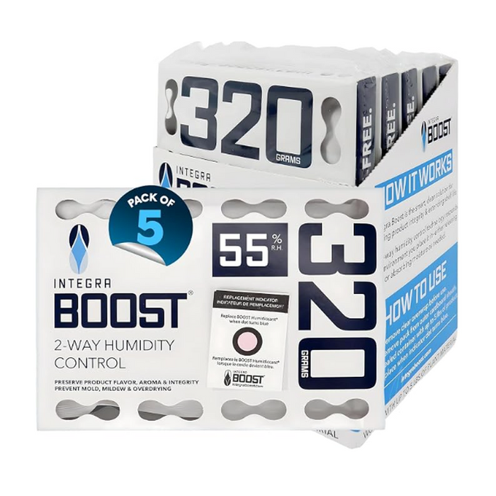 Integra Boost 320g RH 55% Humidity Pack - Individually Wrapped - (5 Count Display)-Humidity Packs