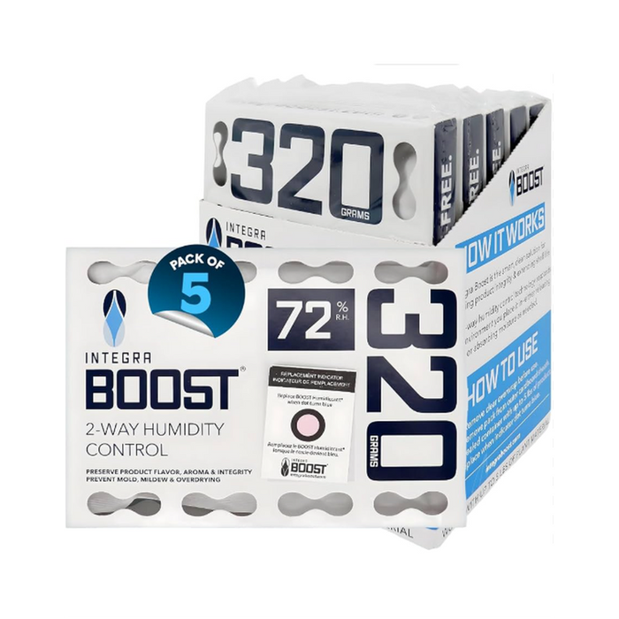 Integra Boost 320g RH 72% Humidity Pack - Individually Wrapped - (5 Count Display)-Humidity Packs