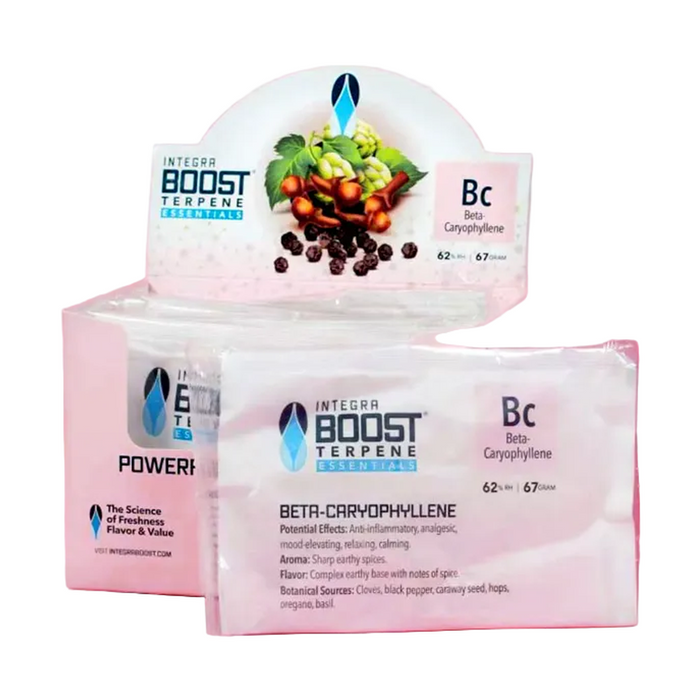 Integra Boost Terpene 67g – B-Caryophyllene at 62% Humidity Pack - Individually Wrapped - (12 Count Display)-Humidity Packs