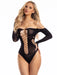 Lacy Sleeve Bodysuit - Black