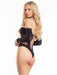 Lacy Sleeve Bodysuit - Black-BeSavage Lingerie-MJ Wholesale