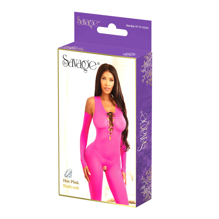 Hot Pink Bodysuit-BeSavage Lingerie-MJ Wholesale