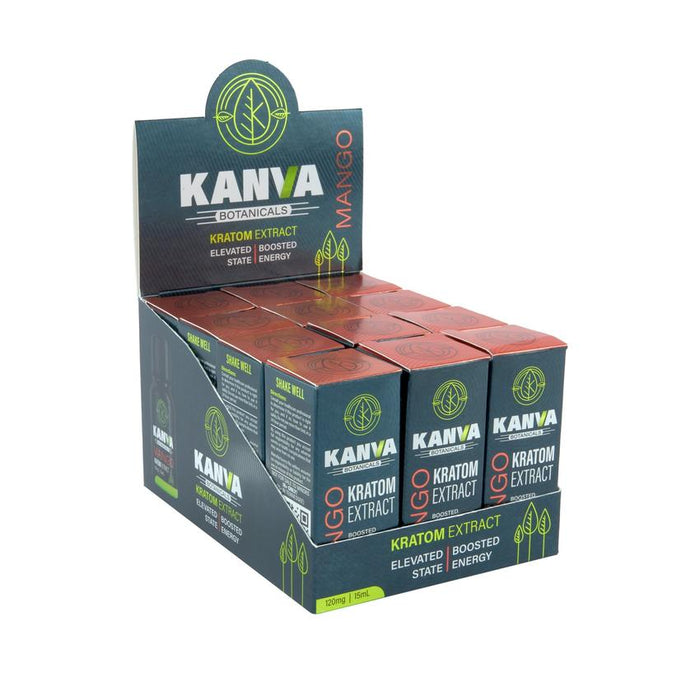 Kanva Botanicals Kratom Extract Shot - 120mg - Mango - (12 Count Display)-Dietary Supplements
