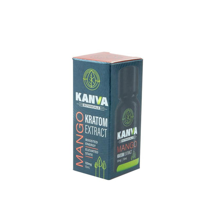Kanva Botanicals Kratom Extract Shot - 120mg - Mango - (12 Count Display)-Dietary Supplements