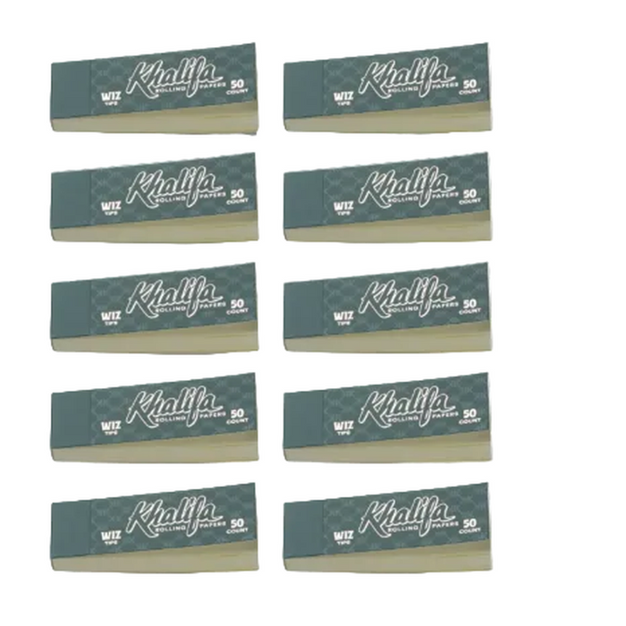 Khalifa Rolling Papers Display - Wiz Tips Perforated Soft Tips - (50 Count Display)-Papers and Cones