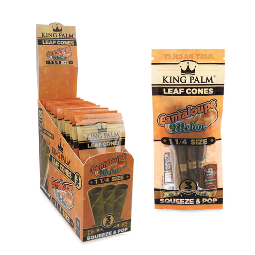 King Palm 1 1/4 Cone - Cantaloupe - 3 Per Pack - (15 Per Display)-Papers and Cones