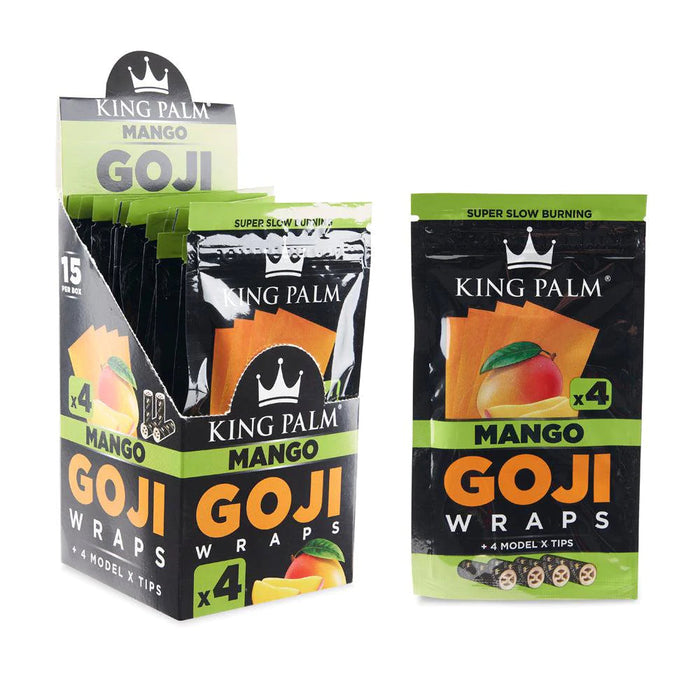 King Palm Goji Wraps - 4 Per Pack - Various Flavors - (15 Count Display)-Papers and Cones