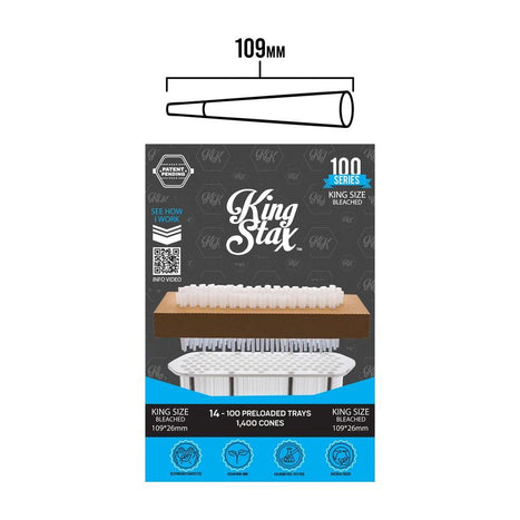 King Stax 100 Series – 109MM Cones (Bleached) – 1,400 Cones/box-MJ Wholesale
