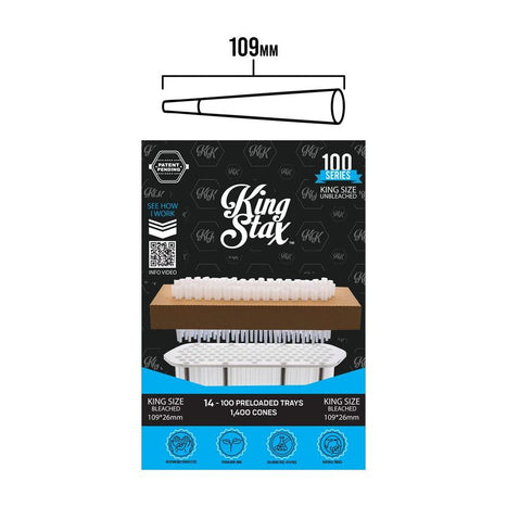 King Stax 100 Series – 109MM Cones (Unbleached) – 1,400 Cones/box-MJ Wholesale