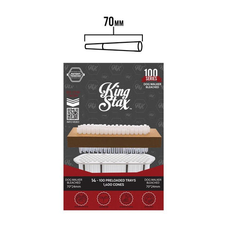 King Stax 100 Series – 70MM Cones (Bleached) – 1,400 Cones/box-MJ Wholesale