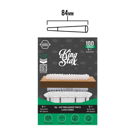 King Stax 100 Series – 84MM Cones (Bleached) – 1,400 Cones/box-MJ Wholesale
