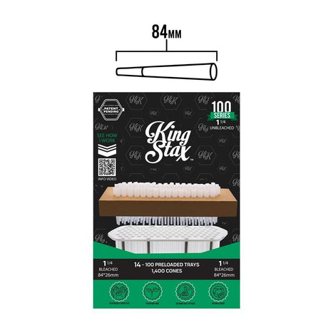 King Stax 100 Series – 84MM Cones (Unbleached) – 1,400 Cones/box-MJ Wholesale