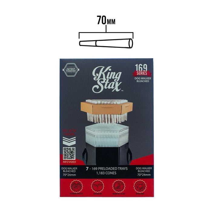 King Stax 169 Series – 70MM Cones (Bleached) – 1,183 Cones/box-