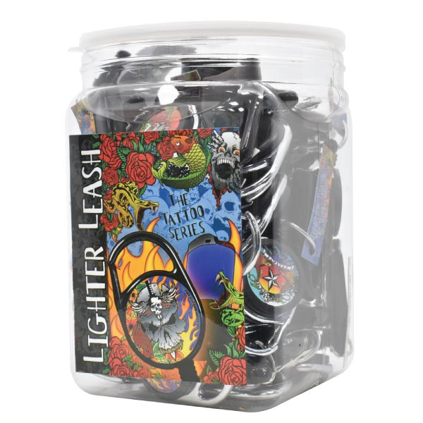 Lighter Leash (30 Count Jar) - Various Designs-Rolling Trays and Accessories