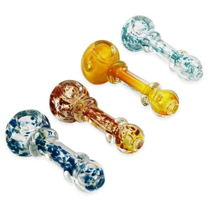 Little Frit Double Rim Glass Hand Pipe - Design May Vary - (1 Count)-Hand Glass, Rigs, & Bubblers