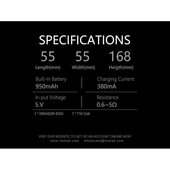 Lookah Dragon Egg E-Rig Concentrate Vaporizer - Various Colors - (1 Count)-Vaporizers, E-Cigs, and Batteries