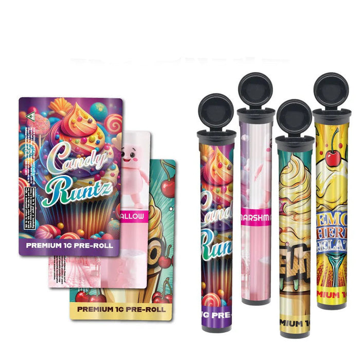 California Pre-Designed 116mm Black Blunt Tube, with Sticker Applied!-Custom Print Stickers