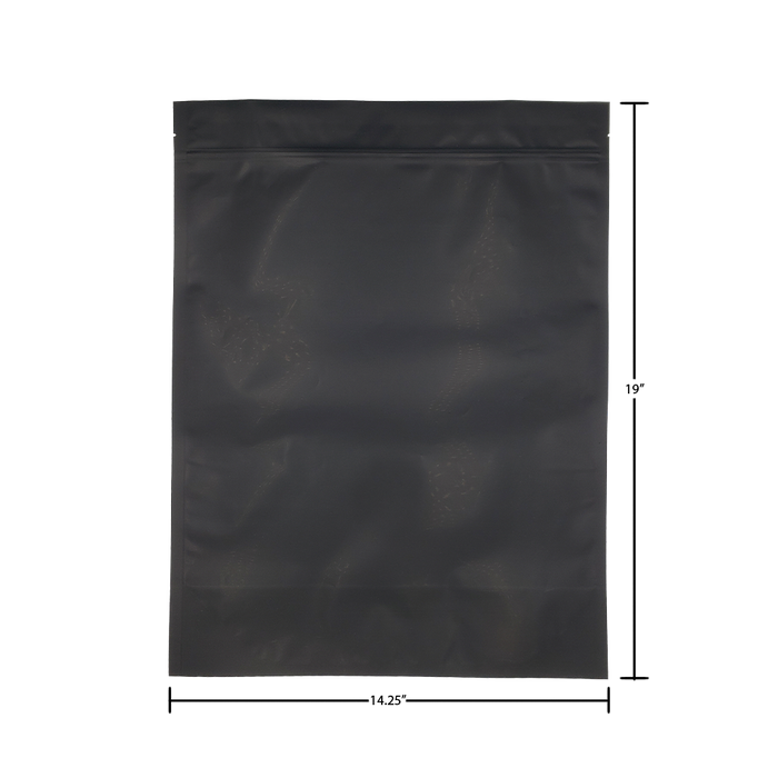 Mylar Bag Black/Black- 1 Lb - 448 Grams - 14.25" x 19" - (100 - 1000 Count)-Mylar Smell Proof Bags-MJ Wholesale