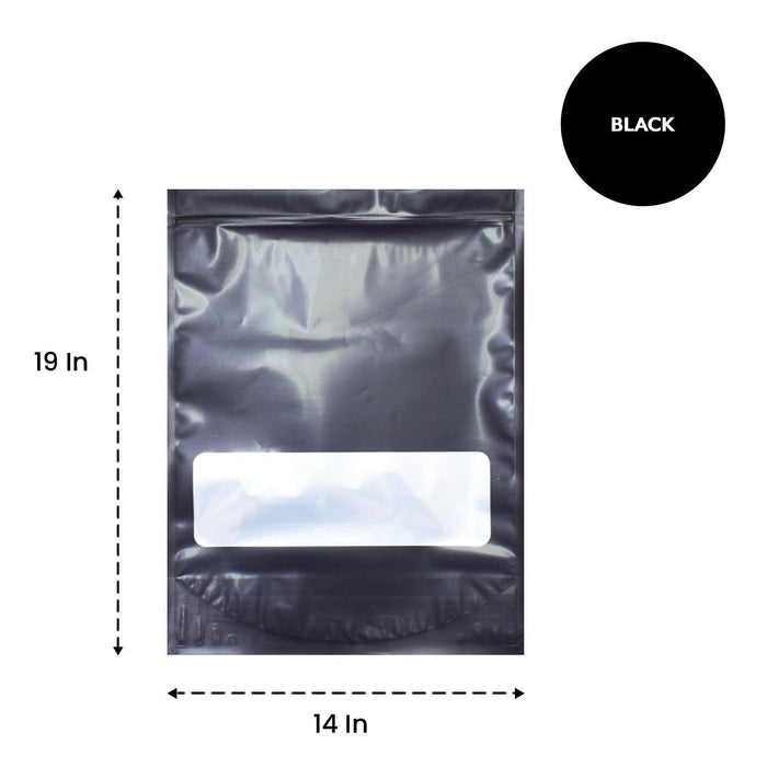 Mylar Bag Black/Clear - 1 Lb Bag - 448 Grams - 14.5" x 19 - (100, 200, 400, 600, 800, and 1,000 Counts)-Mylar Smell Proof Bags