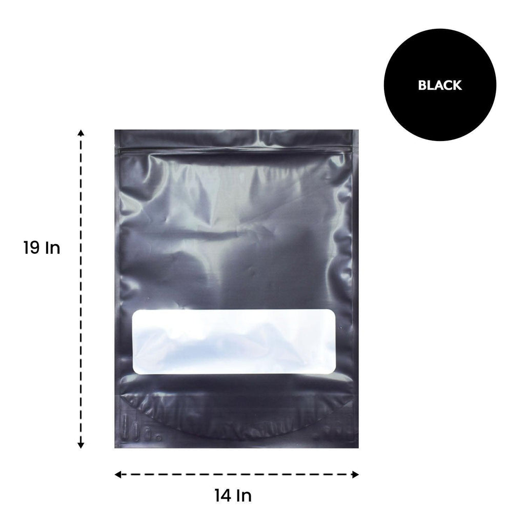 Gloss Black/Clear 1 LB Grower Mylar Bags (10 qty.)