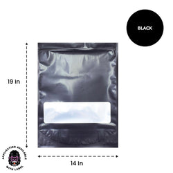 Mylar Bag Black With Window - 1 Lb Bag - 448 Grams — MJ Wholesale