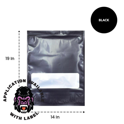 1/2 Ounce CR Exit Bags Matte Black / Gloss Clear - Tear Notch Mylar Ba