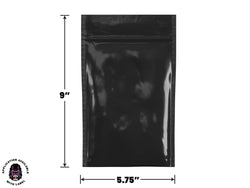Mylar Bag Black/Clear - 1 Oz - 28 Grams - 6" x 9.25" - (100 to 50,000 Count)-Mylar Smell Proof Bags