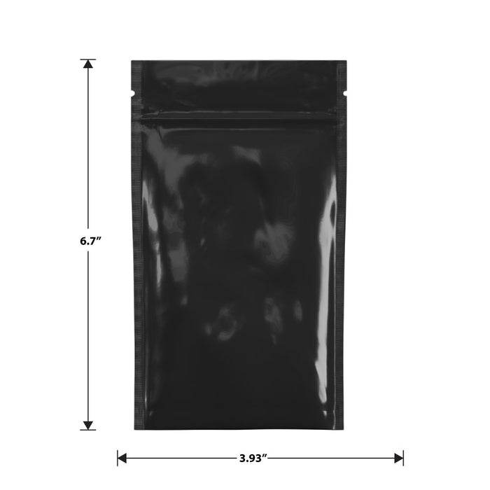 Mylar Bag Black/Clear - 1/4 Oz - 7 Grams - 3.93" x 6.7" - (100 to 50,000 Count)-Mylar Smell Proof Bags