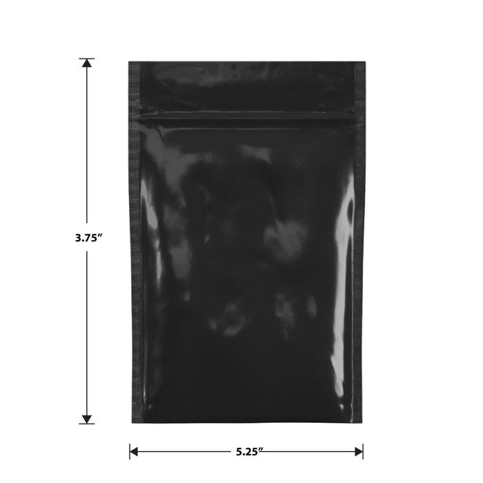 Mylar Bag Black/Clear 1/8 Oz - 3.5 Grams - (1000 to 50,000 Count)-Mylar Smell Proof Bags