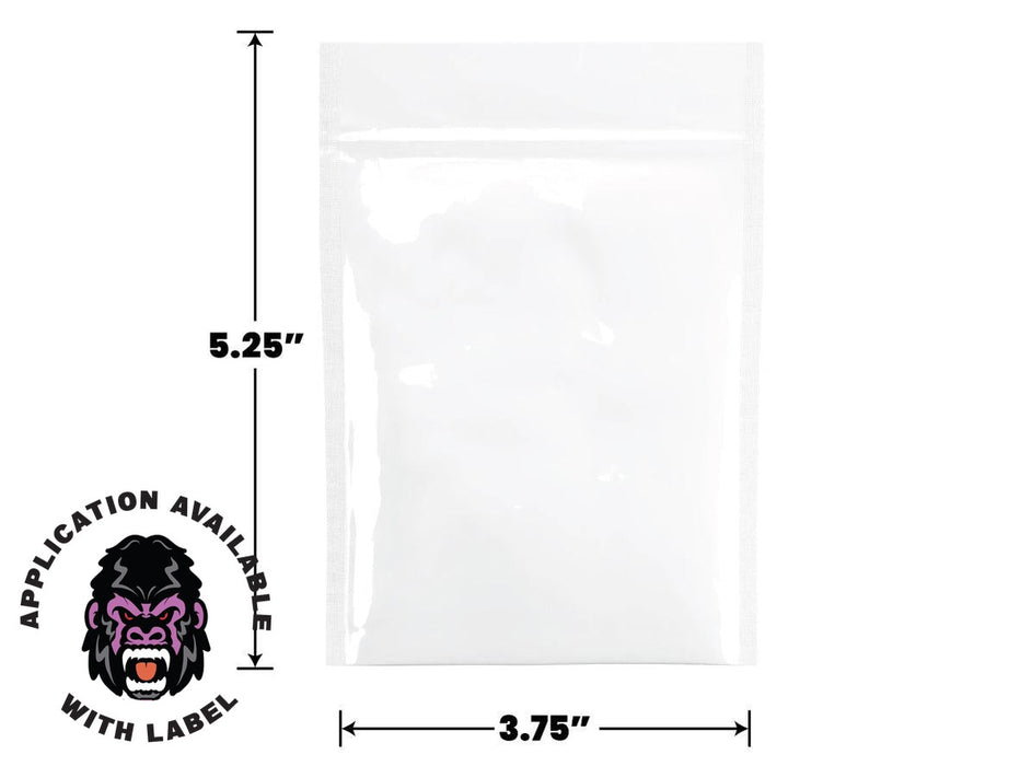 Loud Lock Eighth Ounce Mylar Smell Proof Bags - All White - 1000 Count -5.25X3.75 - Packaging Bags - Mylar Bags for Food Storage - Resealable Bags 