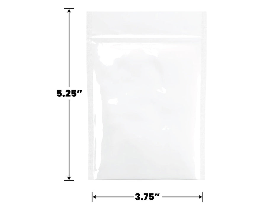 Mylar Bag Opaque White - 1/8 Oz - 3.5 Grams - (100 to 50,000 Count)-MYLAR SMELL PROOF BAGS