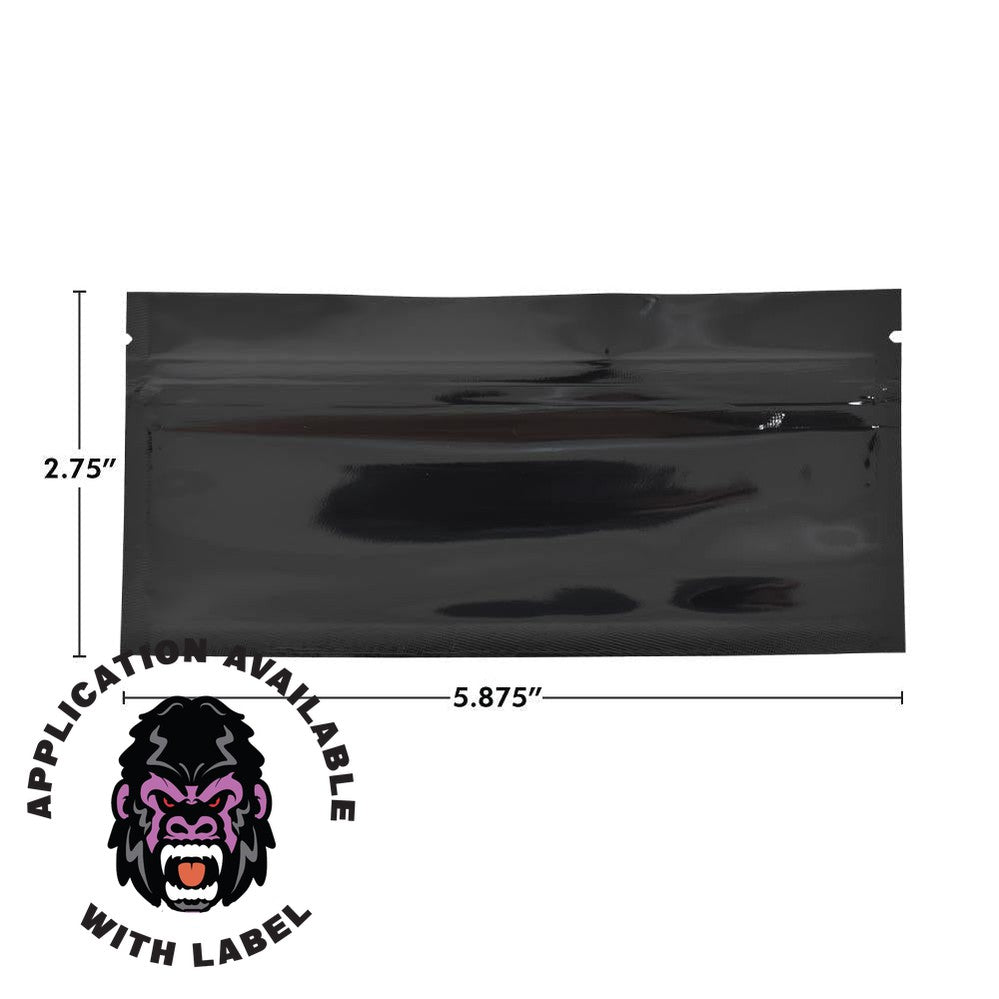 Mylar Bag Pouch 6 x 2.71 Clear/Black Preroll - (500 to 10,000