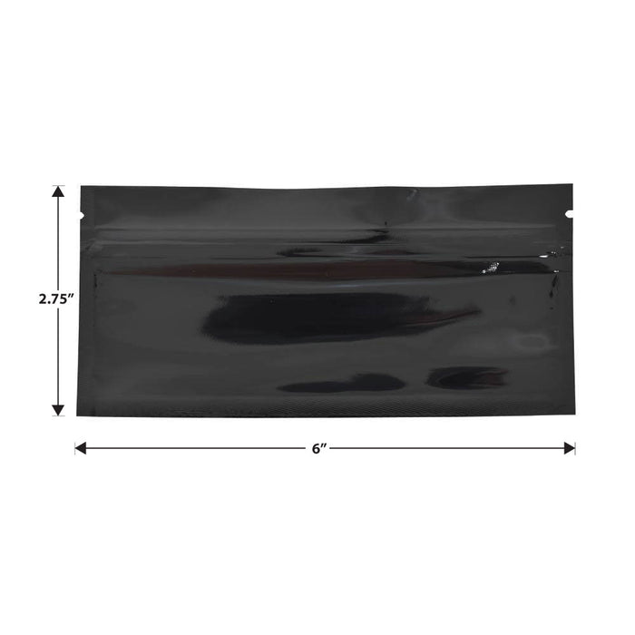 Mylar Bag Pouch 6" x 2.75" Clear/Black Preroll - (1000 to 10,000 Count)-Mylar Smell Proof Bags