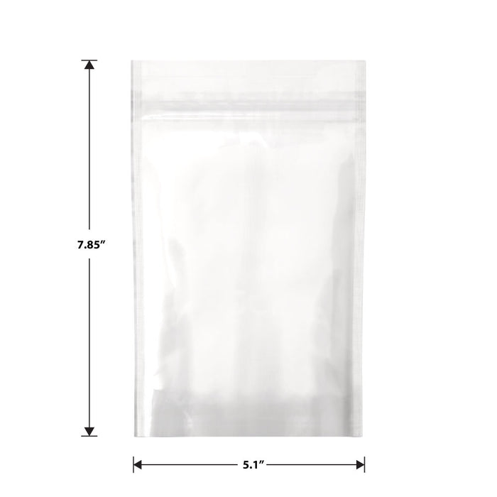 Mylar Bag White/Clear 1/2 Oz - 14 Grams - 5.1" x 7.85" - (100 to 50,000 Counts)-Mylar Smell Proof Bags