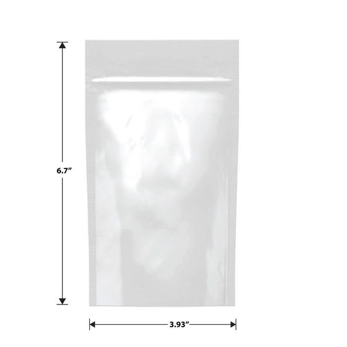Mylar Bag White/Clear - 1/4 Oz - 7 Grams - 3.93" x 6.7" - (1000 to 50,000 Count)-Mylar Smell Proof Bags