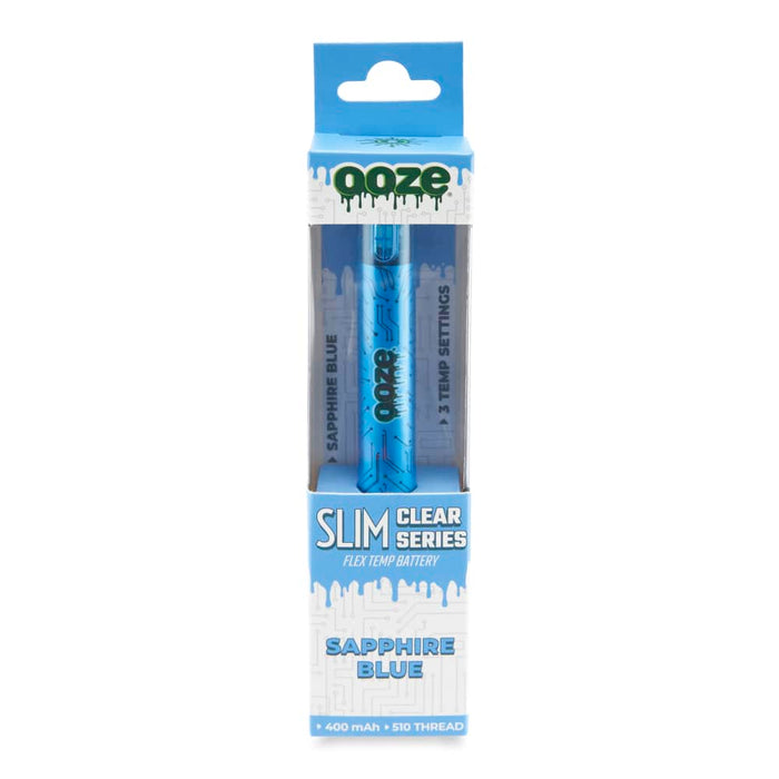 OOZE - 510 Thread Slim Clear Series Transparent Vape Battery - Various Colors - (1 Count)-Vaporizers, E-Cigs, and Batteries