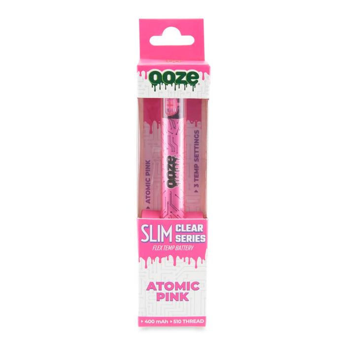 OOZE - 510 Thread Slim Clear Series Transparent Vape Battery - Various Colors - (1 Count)-Vaporizers, E-Cigs, and Batteries