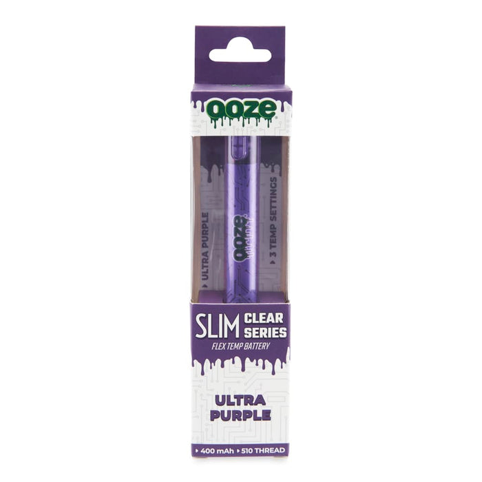 OOZE - 510 Thread Slim Clear Series Transparent Vape Battery - Various MJ Wholesale OOZE - 510 Thread Slim Clear Series Transparent Vape Battery - Various MJ Wholesale