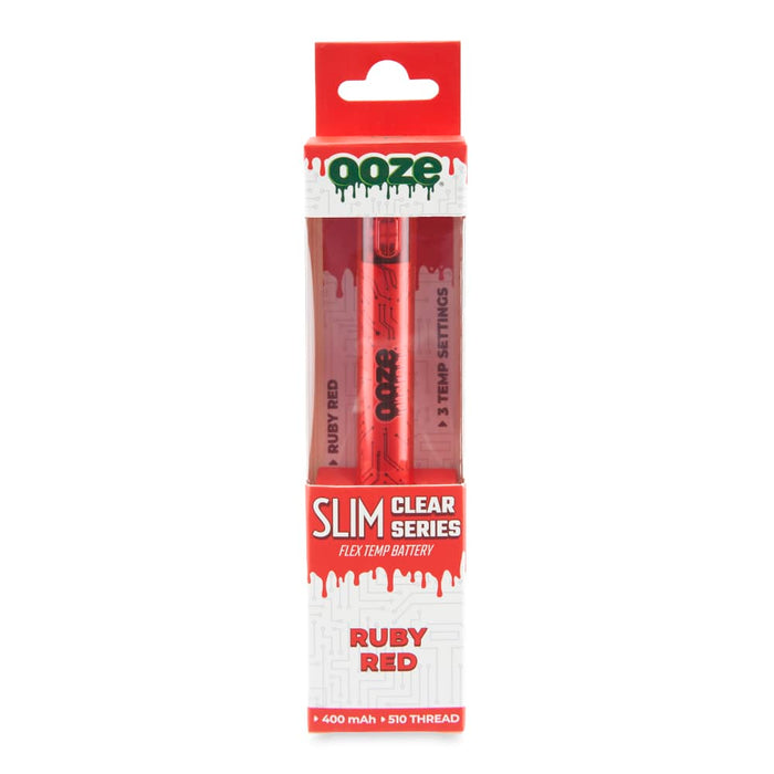 OOZE - 510 Thread Slim Clear Series Transparent Vape Battery - Various MJ Wholesale OOZE - 510 Thread Slim Clear Series Transparent Vape Battery - Various MJ Wholesale