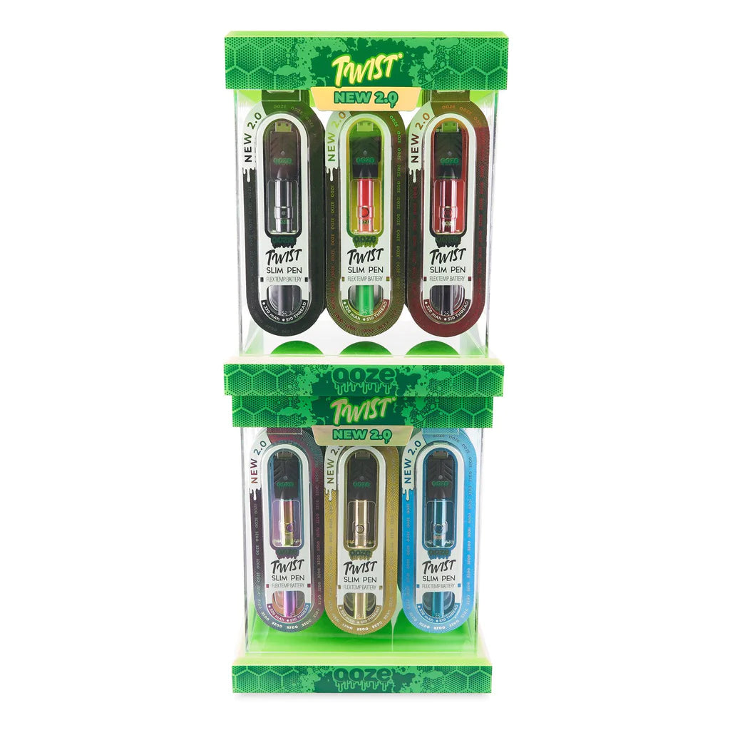 OOZE - 510 Thread Twist Slim Pen 2.0 - Assorted Colors - (48 Count