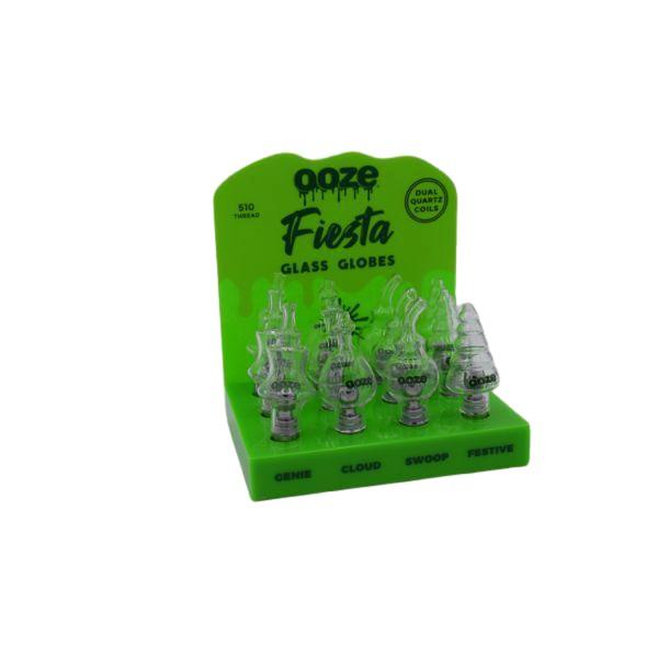 OOZE Fiesta 510 Thread Concentrate Atomizer Glass Globe With Dual Quartz Coil - (12 Count Display)-Vaporizers, E-Cigs, and Batteries