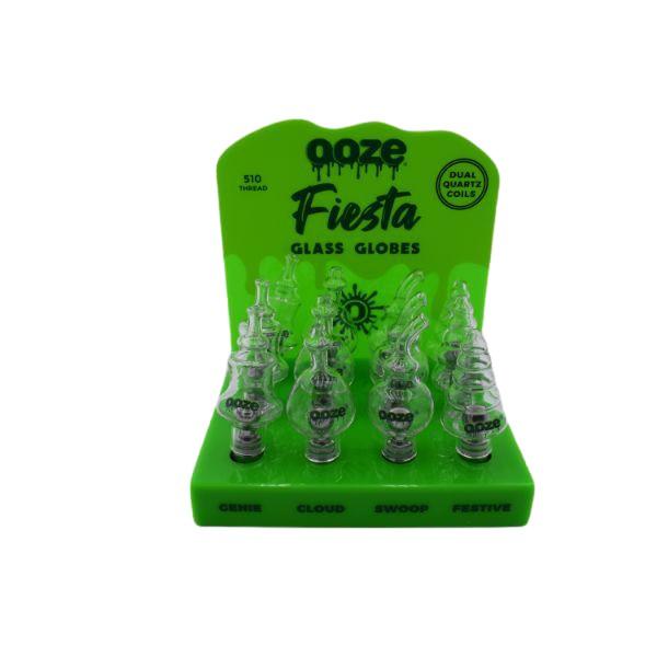 OOZE Fiesta 510 Thread Concentrate Atomizer Glass Globe With Dual Quartz Coil - (12 Count Display)-Vaporizers, E-Cigs, and Batteries