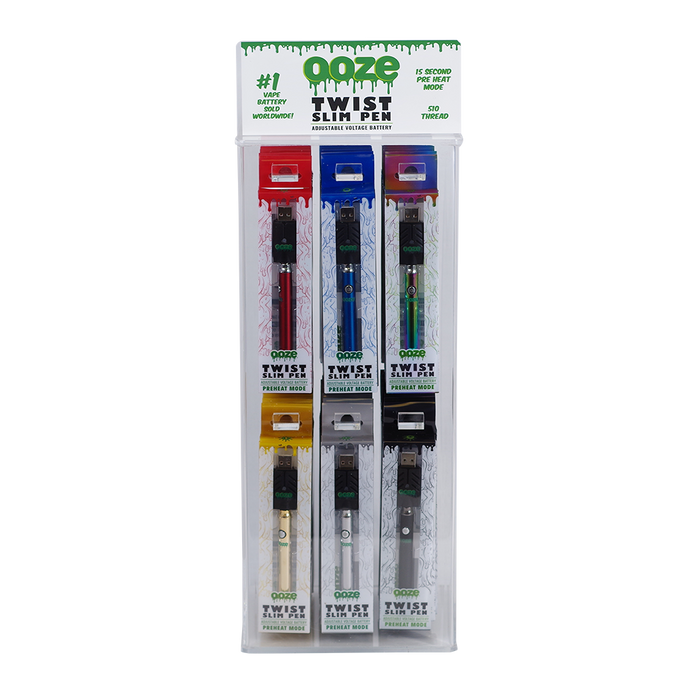 OOZE Twist Slim Pen - Assorted Colors - (48 Count Display)-Vaporizers, E-Cigs, and Batteries