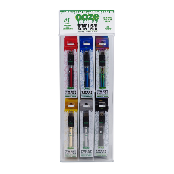 OW Ooze Slim Pen Twist Battery with USB Smart Charger - Various Colors - (1 Count), Ice Pink - Mj Wholesale