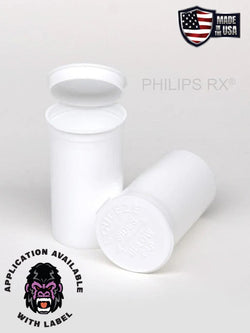 Philips RX 13 Dram Pop Top Vial - Child Resistant - Opaque White - (315 Count Per Box)-Pop Top Vials