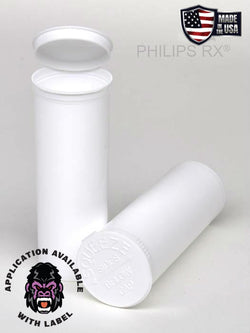 Philips RX 60 Dram Pop Top Vial - 1/2 Oz - Child Resistant - White - Opaque (75 Count)-Pop Top Vials