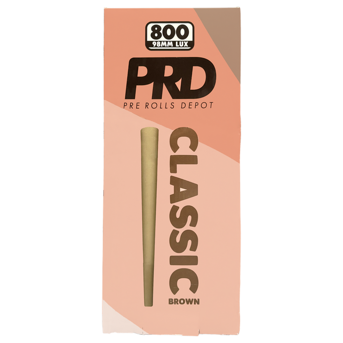 Pre Rolls Depot Paper Cones - 98mm - Brown - (800 Bulk Cones Per Box)-Papers and Cones