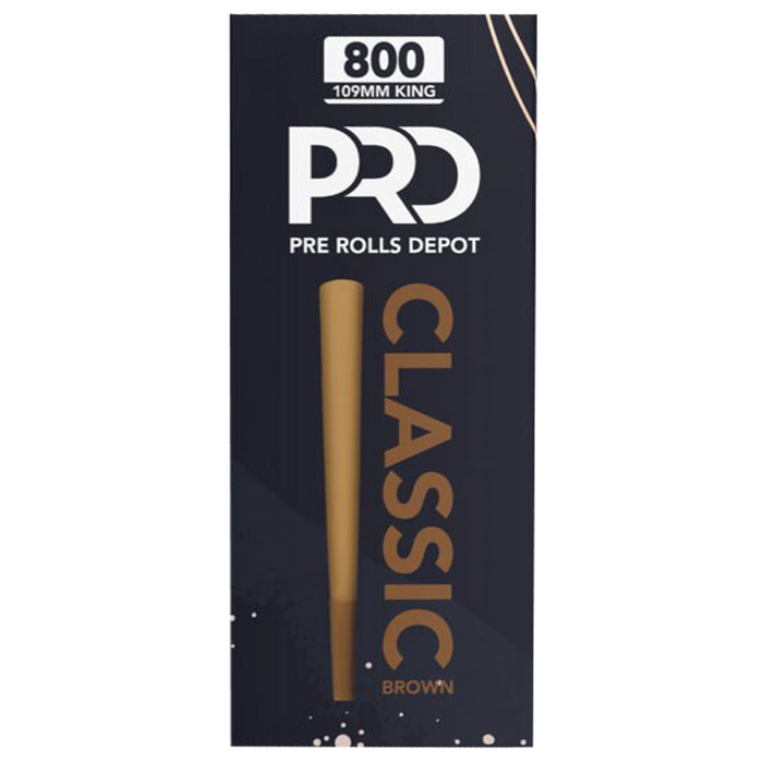 Pre Rolls Depot Paper Cones - King Size - Brown - (800 Bulk Cones Per Box)-Papers and Cones